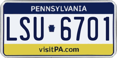 PA license plate LSU6701