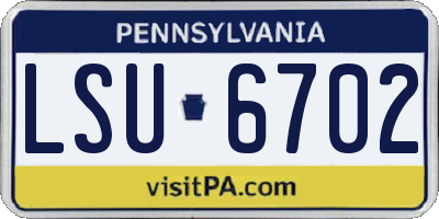 PA license plate LSU6702