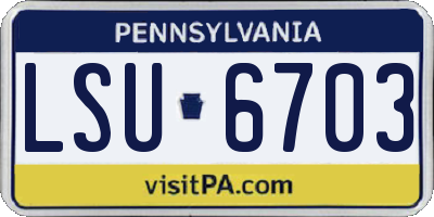 PA license plate LSU6703