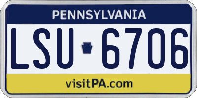 PA license plate LSU6706