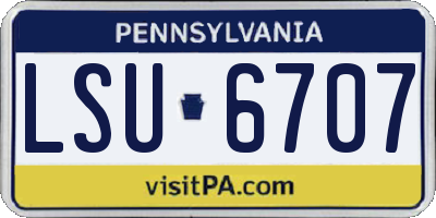 PA license plate LSU6707