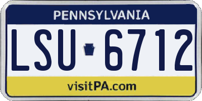 PA license plate LSU6712