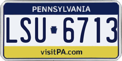PA license plate LSU6713