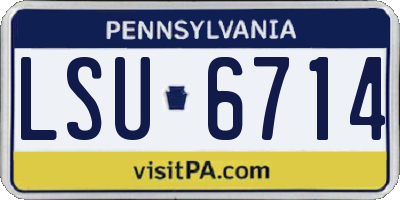 PA license plate LSU6714