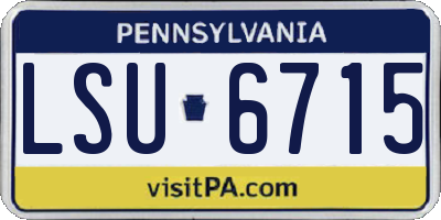 PA license plate LSU6715