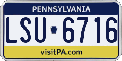 PA license plate LSU6716