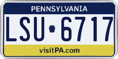 PA license plate LSU6717