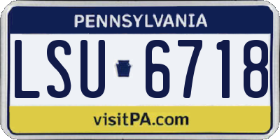 PA license plate LSU6718