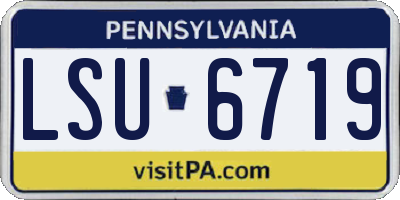PA license plate LSU6719