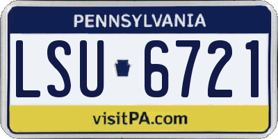 PA license plate LSU6721