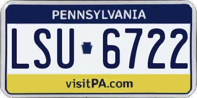 PA license plate LSU6722