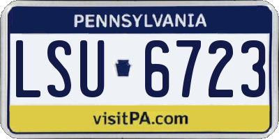 PA license plate LSU6723