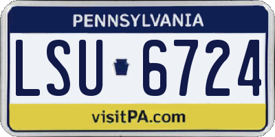 PA license plate LSU6724