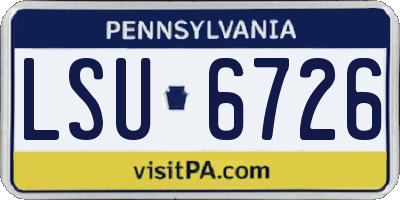 PA license plate LSU6726