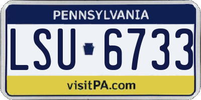 PA license plate LSU6733