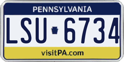 PA license plate LSU6734