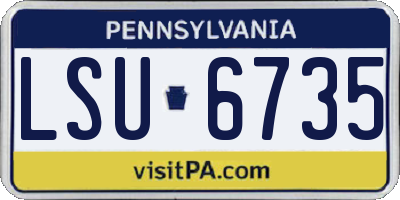 PA license plate LSU6735