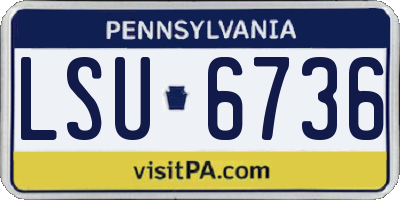 PA license plate LSU6736