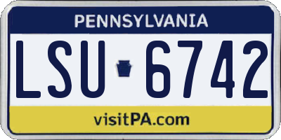 PA license plate LSU6742