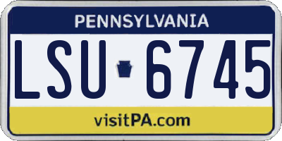 PA license plate LSU6745