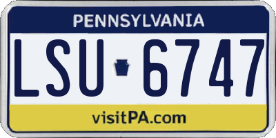 PA license plate LSU6747