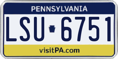 PA license plate LSU6751