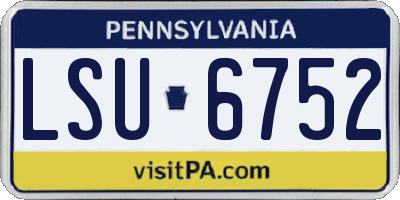 PA license plate LSU6752