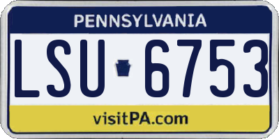 PA license plate LSU6753