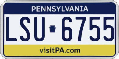 PA license plate LSU6755