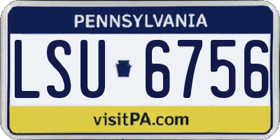 PA license plate LSU6756