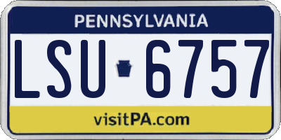 PA license plate LSU6757
