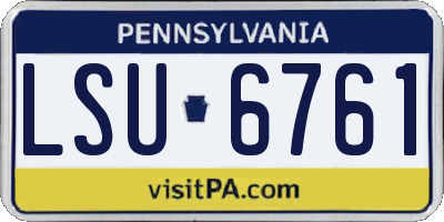 PA license plate LSU6761