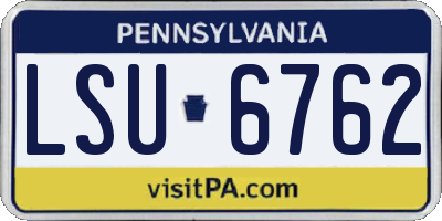PA license plate LSU6762