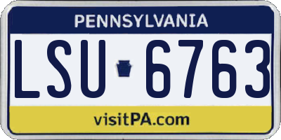 PA license plate LSU6763