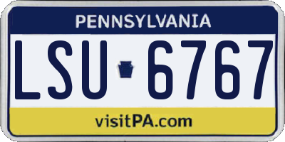 PA license plate LSU6767