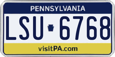 PA license plate LSU6768