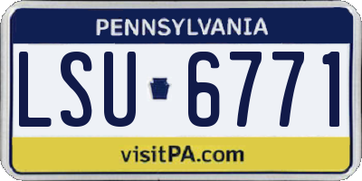 PA license plate LSU6771