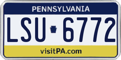 PA license plate LSU6772