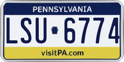 PA license plate LSU6774