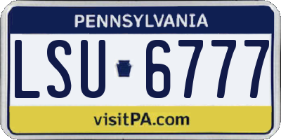 PA license plate LSU6777