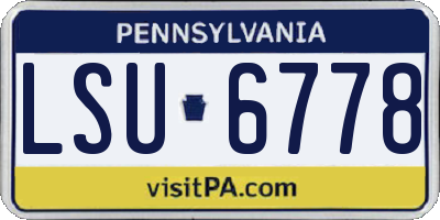 PA license plate LSU6778