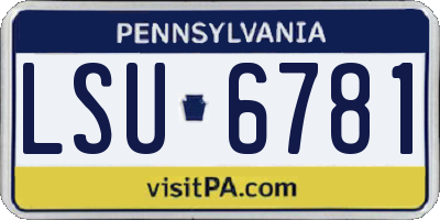PA license plate LSU6781