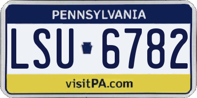 PA license plate LSU6782