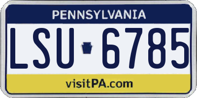 PA license plate LSU6785