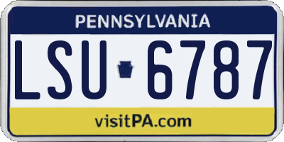 PA license plate LSU6787