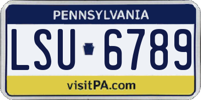 PA license plate LSU6789
