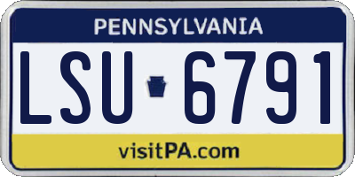 PA license plate LSU6791