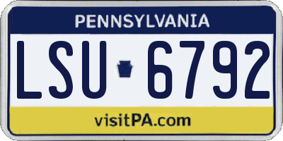PA license plate LSU6792