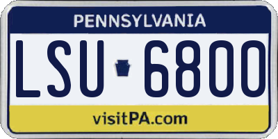 PA license plate LSU6800