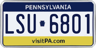 PA license plate LSU6801